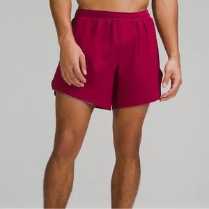 New Lululemon Mens Running Shorts Red
